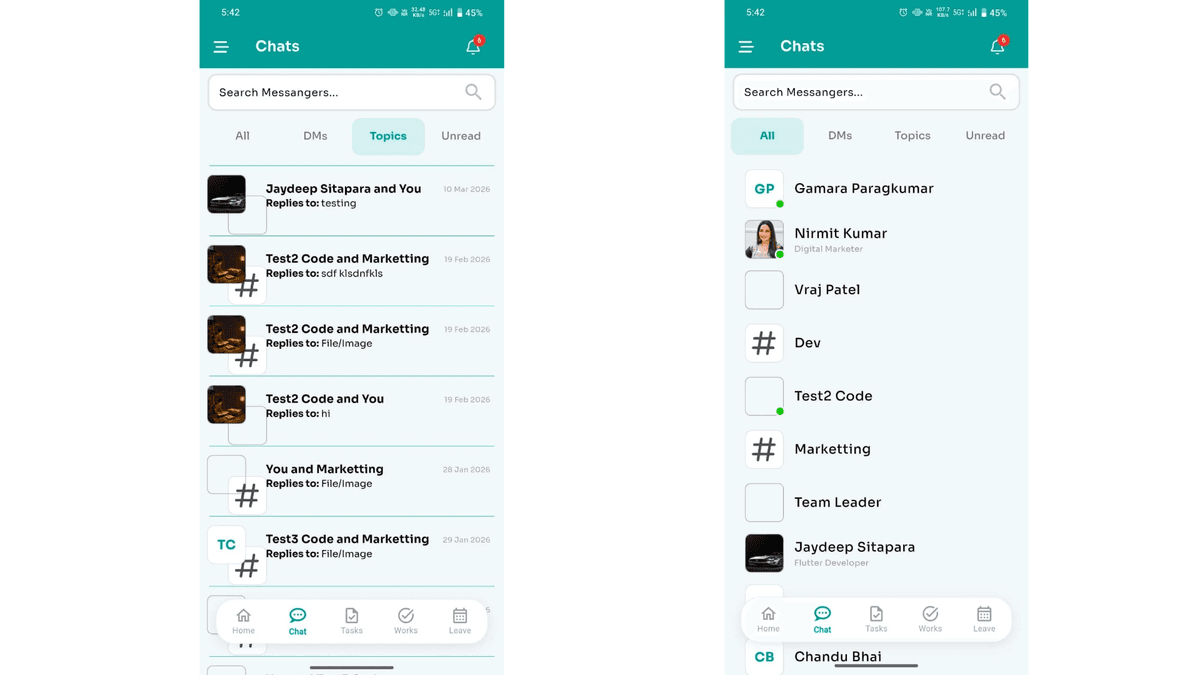 TrackHabit mobile chat app screen
